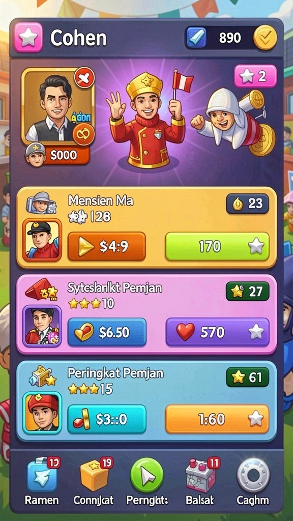 hokigame - Tampilan antarmuka pengguna yang bersih dan intuitif.